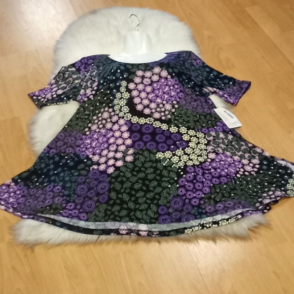 LulaRoe Floral Print Perfect T Tunic Top - Picture 10 of 14